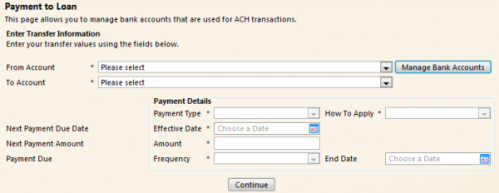 Transfer to Loan Screenshot